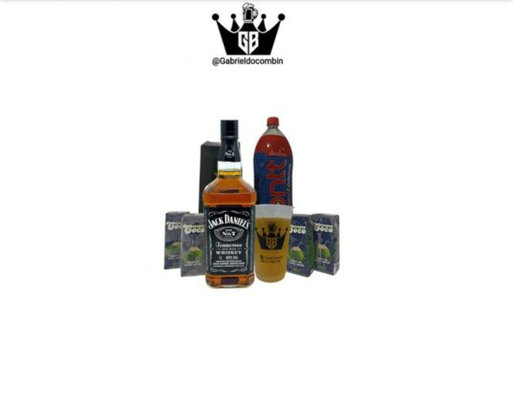 Combo Jack Daniels Black 1L 6 gelos 