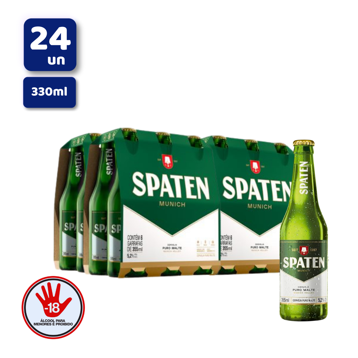 FARDO SPATEN LONGNECK 24X355ML