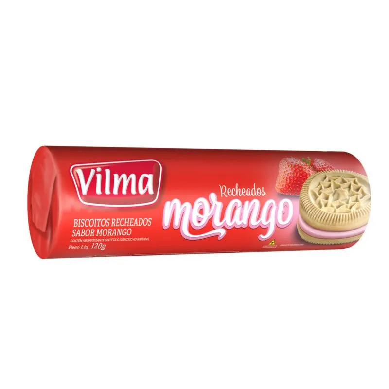Biscoito Recheado Vilma Morango  120g