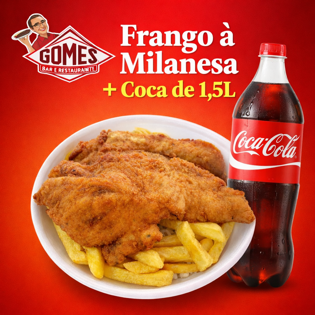 Frango a Milanesa + Coca de 1,5 
