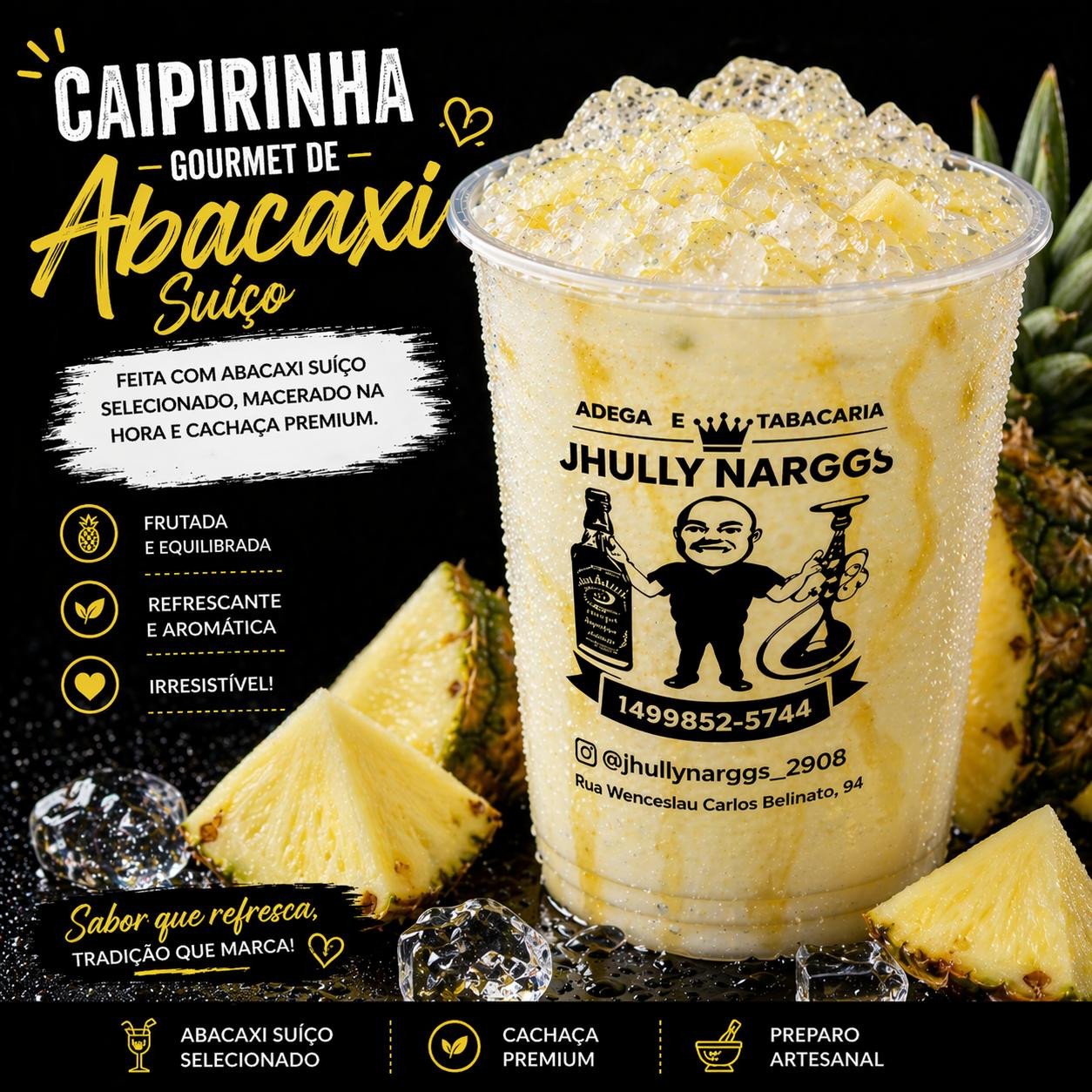 CAIPIRINHA SUIÇO DE  ABACAXI 700ML