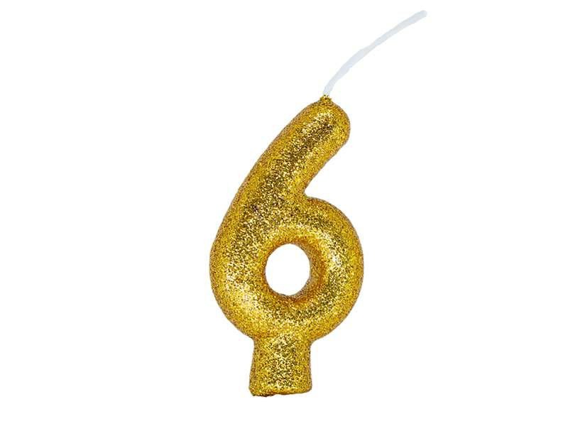 VELA CINT.GLITER DOURADA REGINA N°6