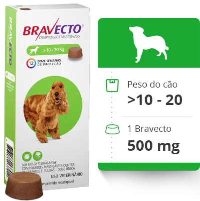 Bravecto 10 a 20 kg - 1 Comprimido