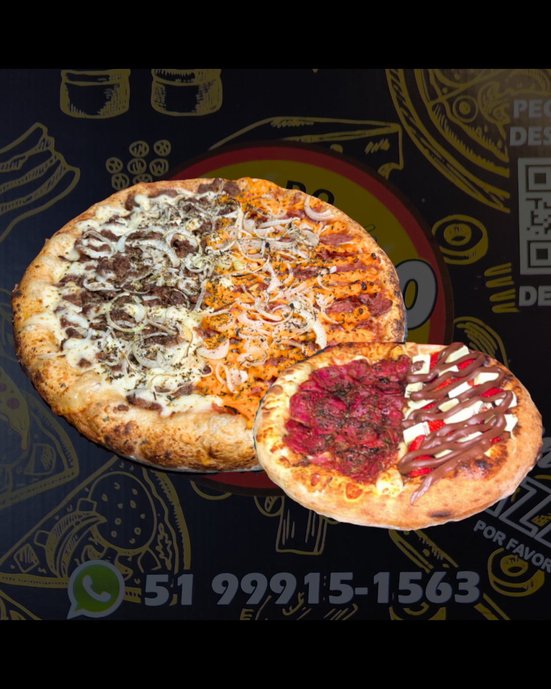 Combo Pizza Grande + Pequena (sabores especiais)