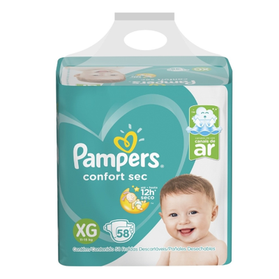 FRALDA PAMPERS CONFORTSEC BAG XG