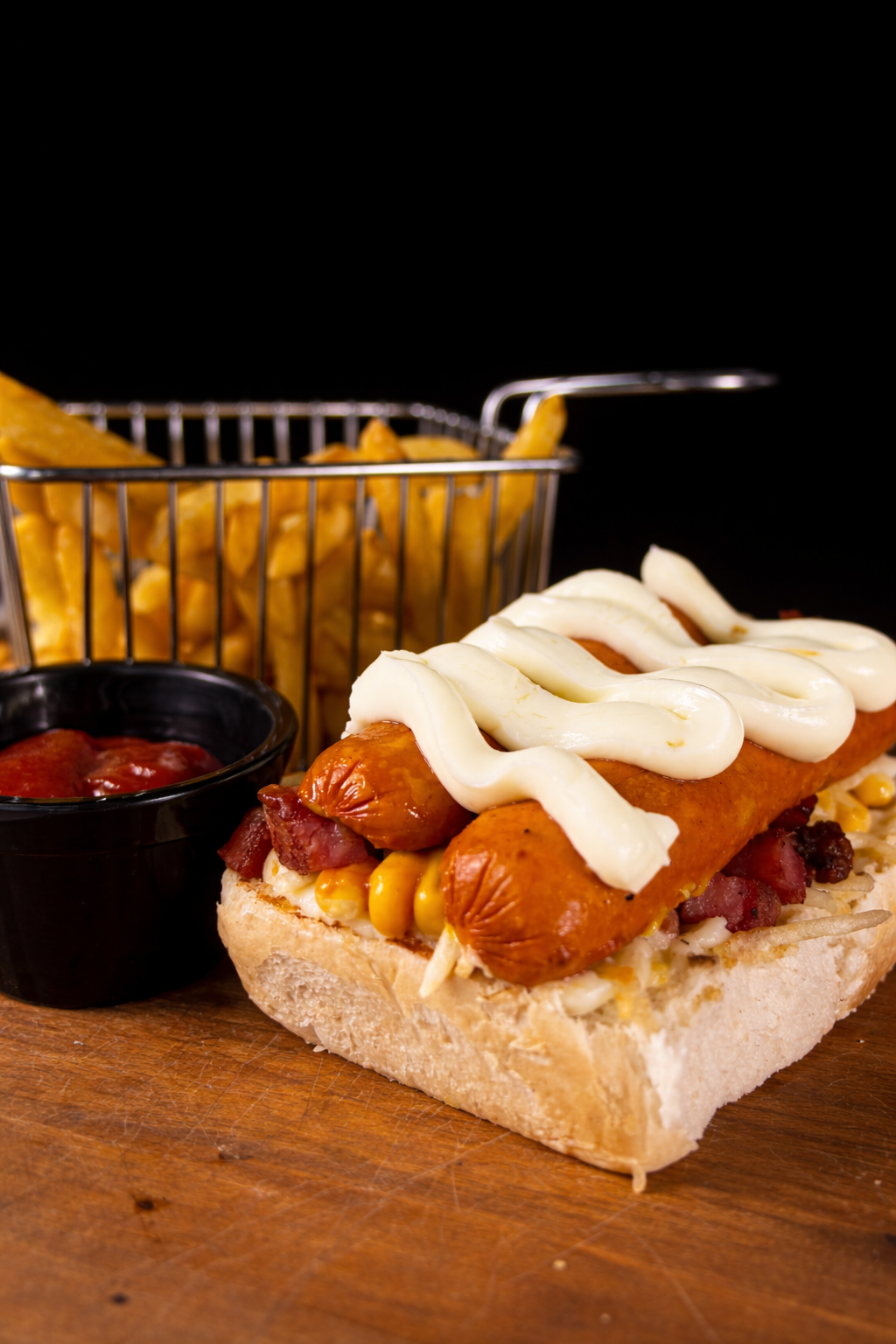 Hotdog completo + batata frita
