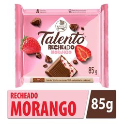 Chocolate Tablete Recheado Morango Talento 85g