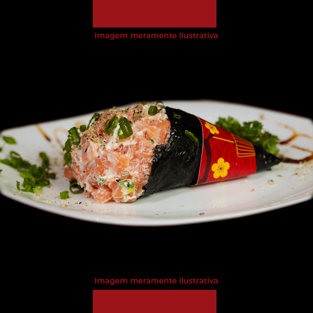 Temaki Salmão e Camarão s/ arroz c/ cheese