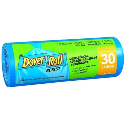 Saco de Lixo Resist Dover Roll 30l 20un