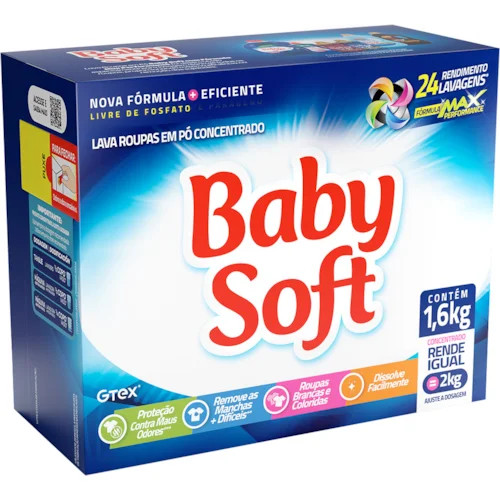 sabão em Pó Baby soft 1,6 kg