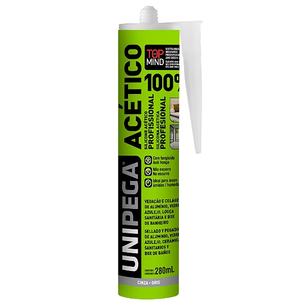 Silicone Acético Cinza 260g - Unipega