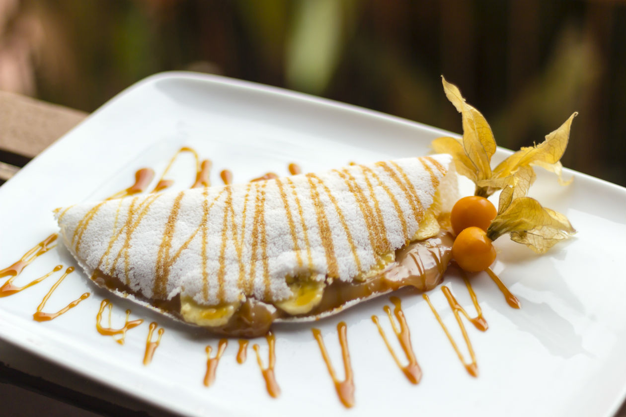 Tapioca de pasta de amendoim com banana