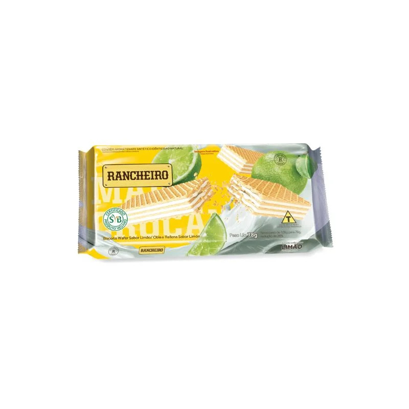 Biscoito Rancheiro Wafer Limao 78g
