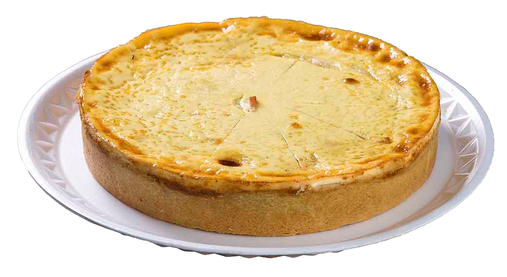 Quiche de alho poró e peito de peru