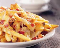 FRITAS COM QUEIJO E BACON