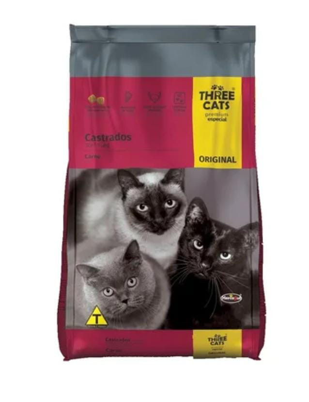 Three Cats Original Castrado 10Kg Sabor Carne 