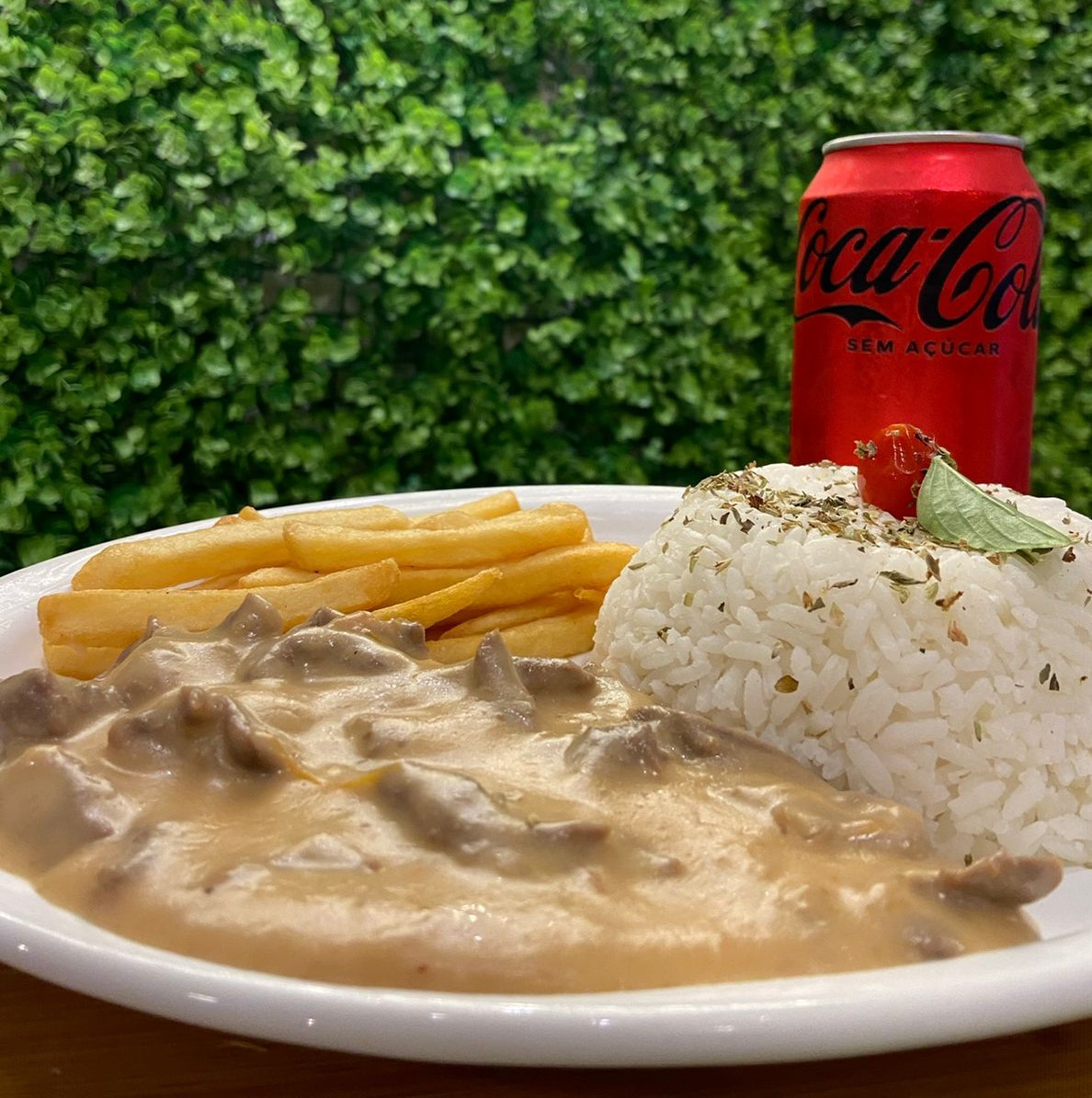 Strogonoffe de Frango + Coca Lata