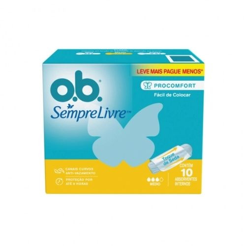 ABSORVENTE INTERNO SEMPRE LIVRE OB "MEDIO" C/10UN