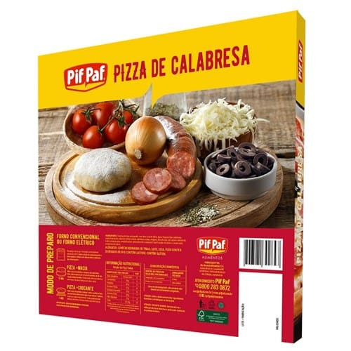 Pizza Pif Paf Calabresa Embalagem 460g