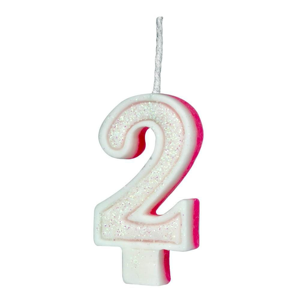 VELA GLITER REGINA Nº2 ROSA