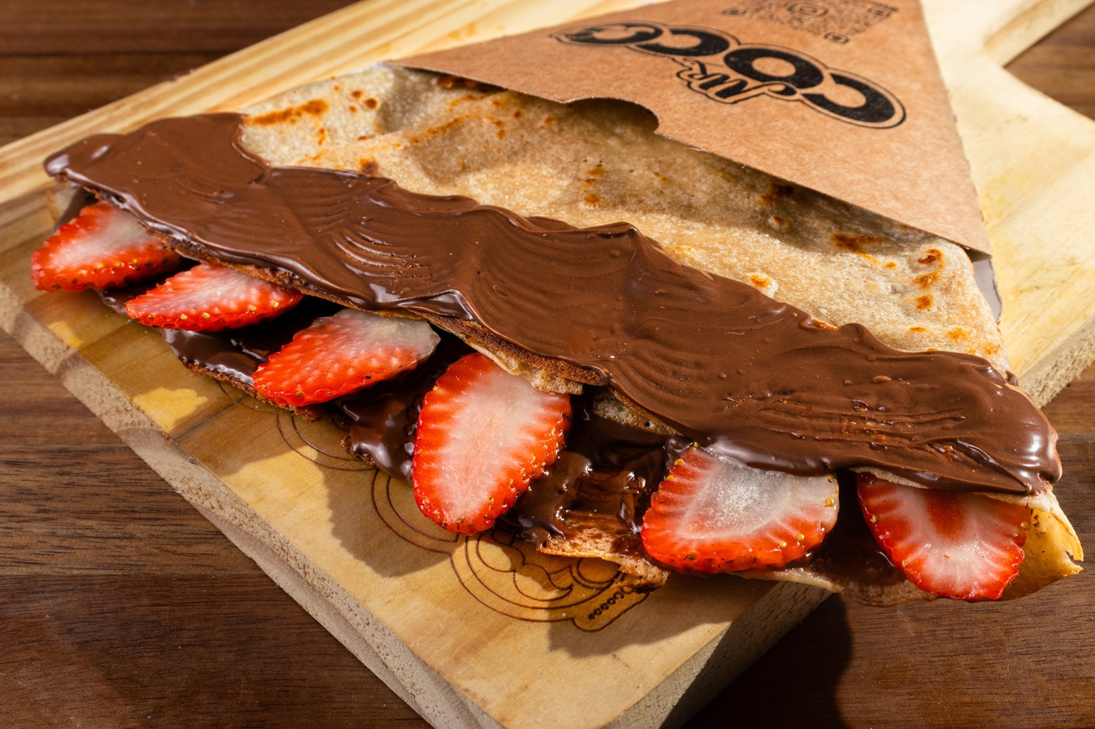 Crepe Morango com Nutella