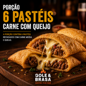 PORCAO 6 PASTEIS CARNE COM QUEIJO