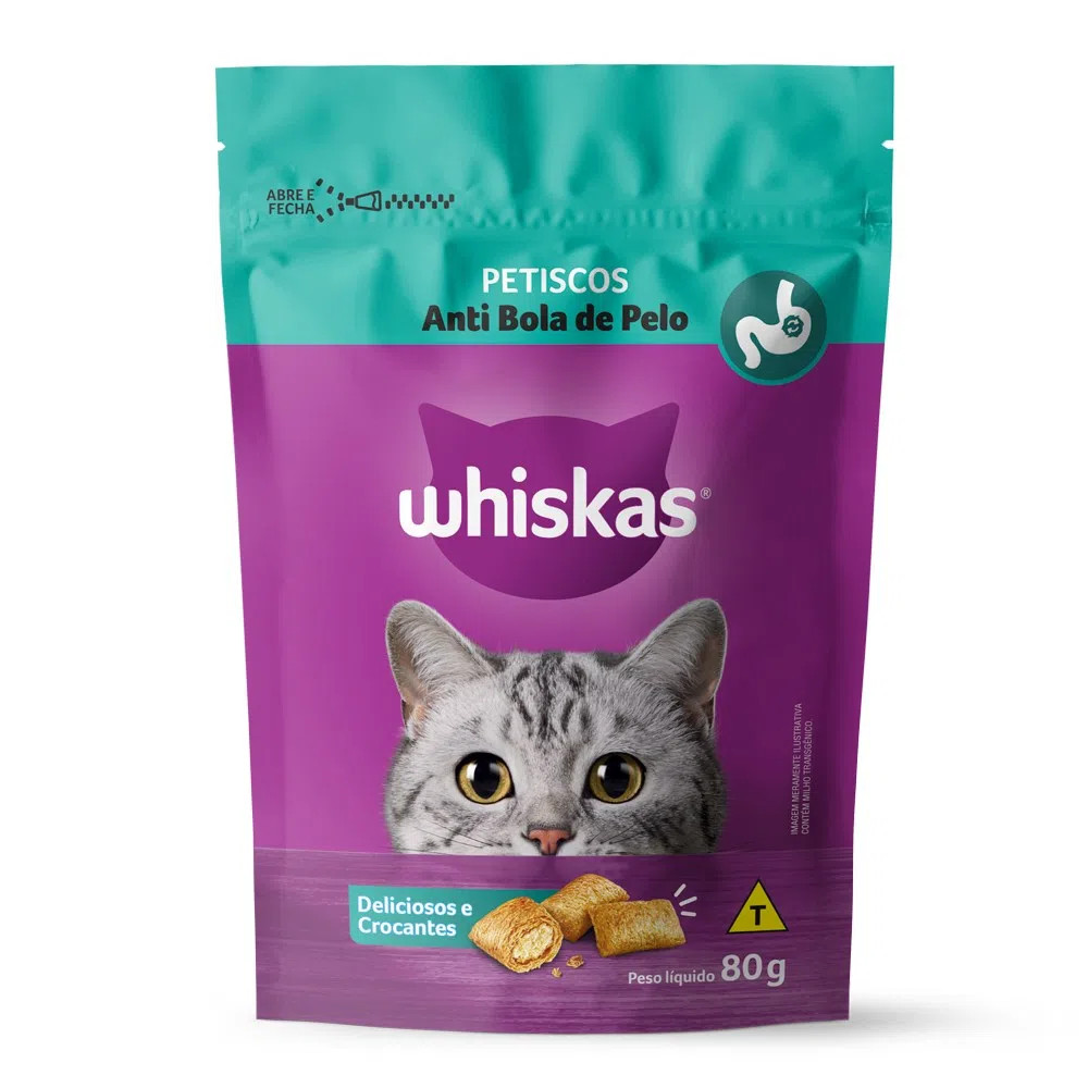 Whiskas Bola de Pelo Petisco 80g 