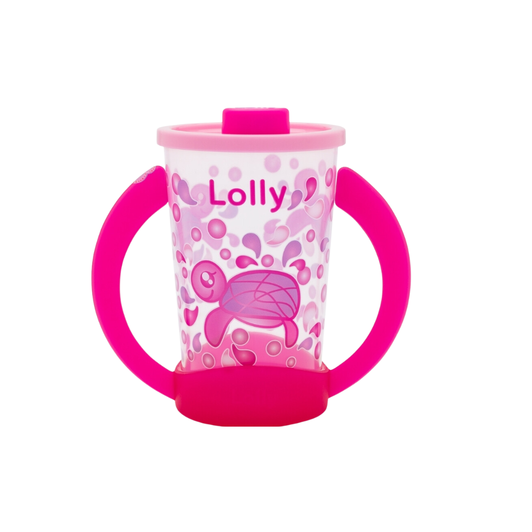 Copo de Treinamento Lolly Oceano com Alças 350mL - +18 Meses - Rosa