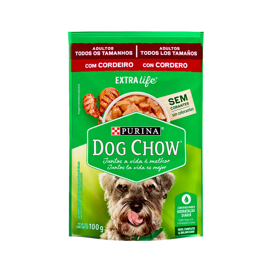 Sachê Dog Chow Cordeiro Adulto Todos os tamanhos 100g 