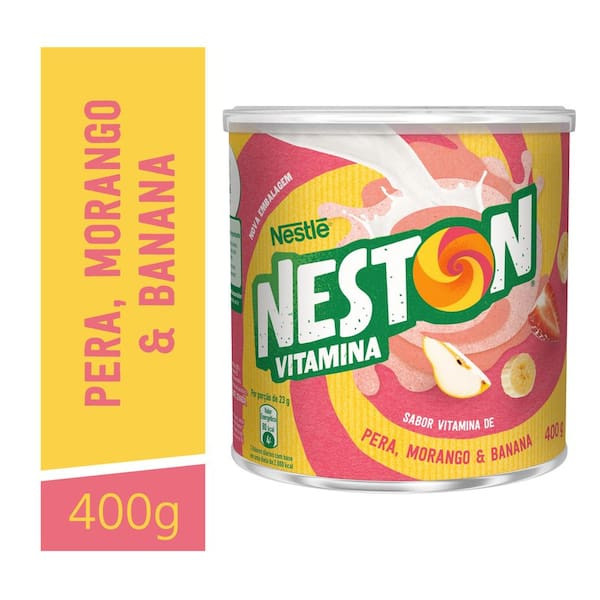 Vitamina em Pó Instantânea Sabor Morango Pera e Banana Neston 400g
