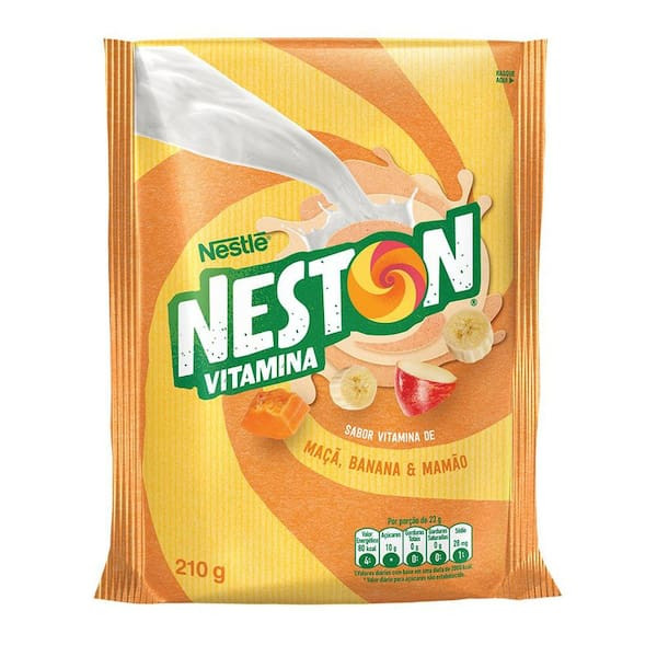 Vitamina em Pó para Preparo Instantâneo Sabor Maçã, Banana e Mamão Nestlé Neston 210g