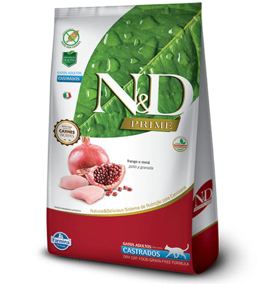 ND Prime Gatos Castrados Frango e Romã 1,5kg