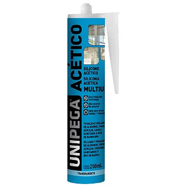 Silicone Acético Preto 250g - Unipega