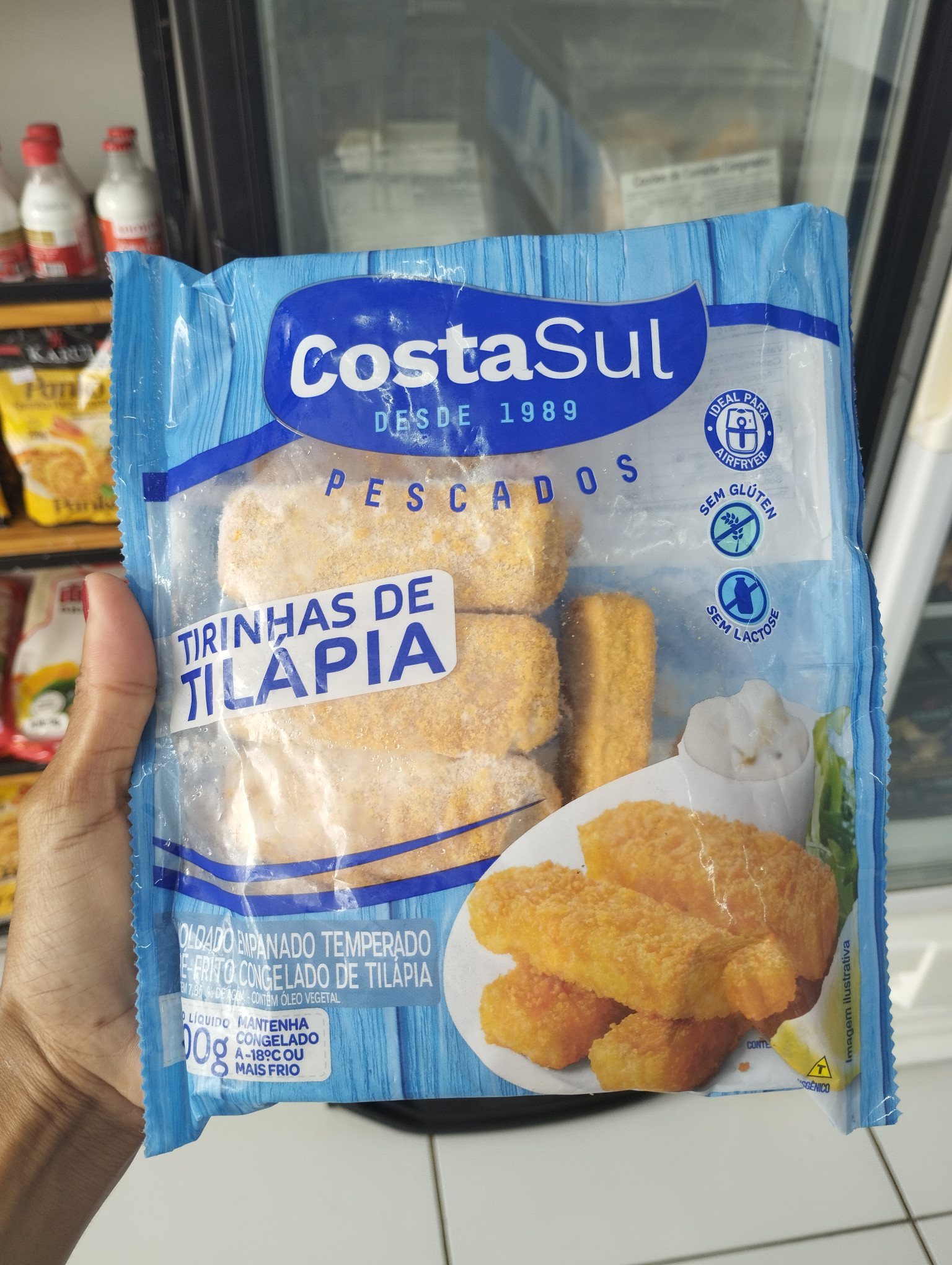Tirinhas de tilápia empanadas (300g)