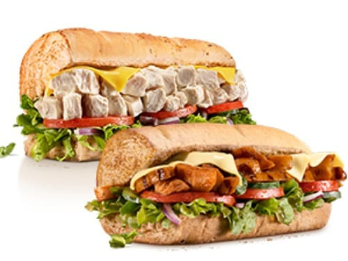 2 Subs (15cm) Mais Desejados: Frango Defumado/Frango Teryiaki