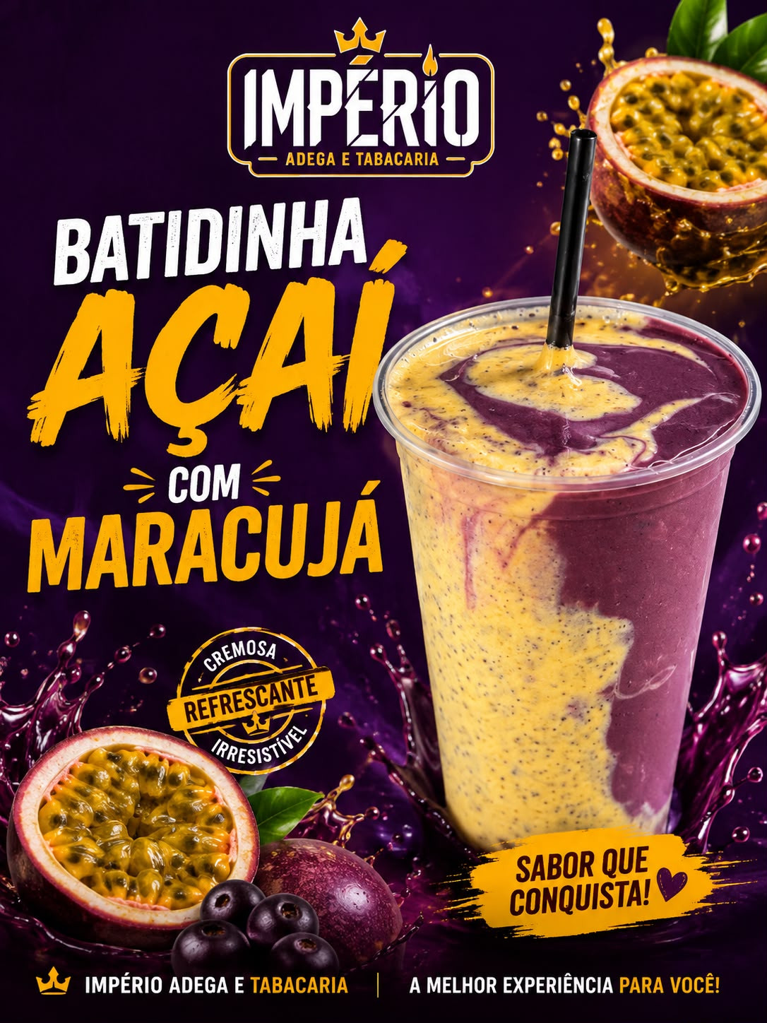 BATIDINHA DE AÇAI COM MARACUJA 