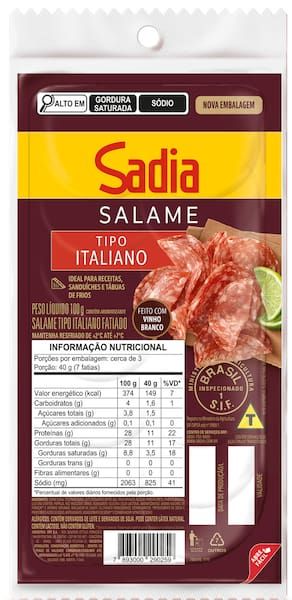 Salame Italiano Fatiado Sadia - 100g