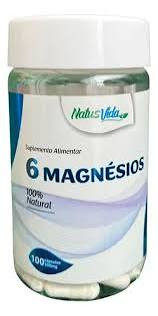 6 Magnésios Natusvida 500mg 100caps