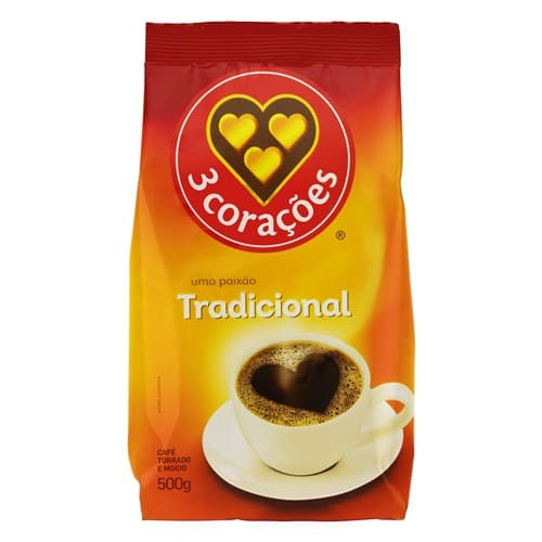 Café Torrado e Moído Tradicional 3 Corações 500g