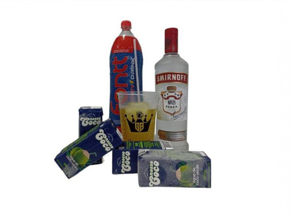 Combo Vodka Smirnoff 4 gelos de coco