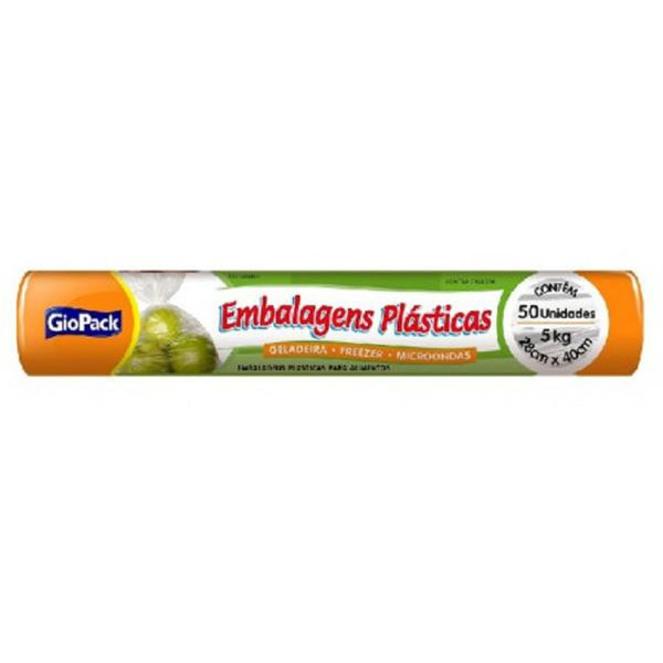 SACO PLASTICO GIOPACK P/ 5KG ROLO C/50UN