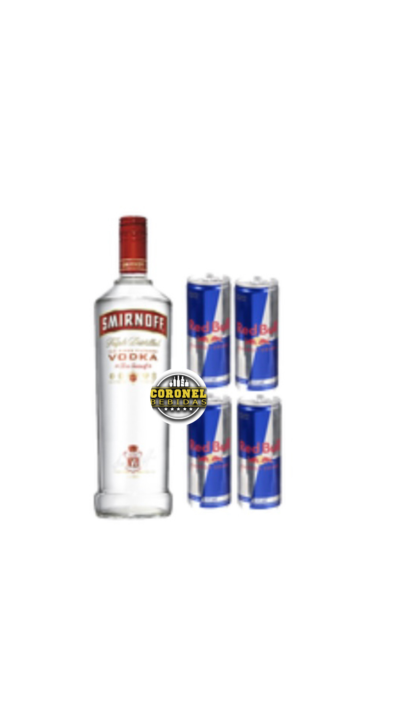 Vodka Smirnoff 1L + 4 Redbul( escolher sabores)
