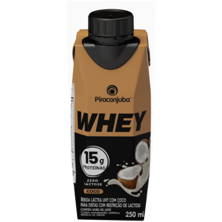BEBIDA LACTEA WHEY PIRACANJUBA 15G COCO 250ML