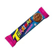 BISCOITO TRAKINAS CHOCOLATE RECHEADO SABOR MORANGO 126G