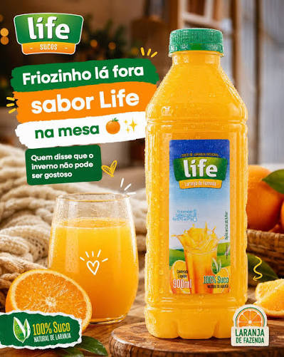 SUCO LIFE LARANJA 900ML