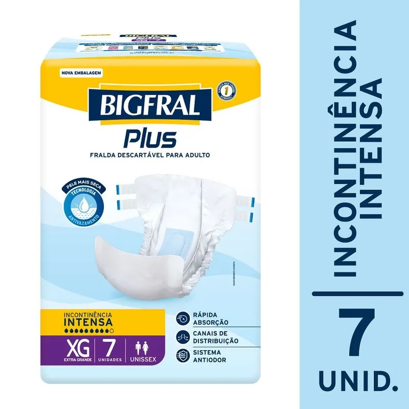 FRALDA BIGFRAL PLUS XG 7UN GERIÁTRICA