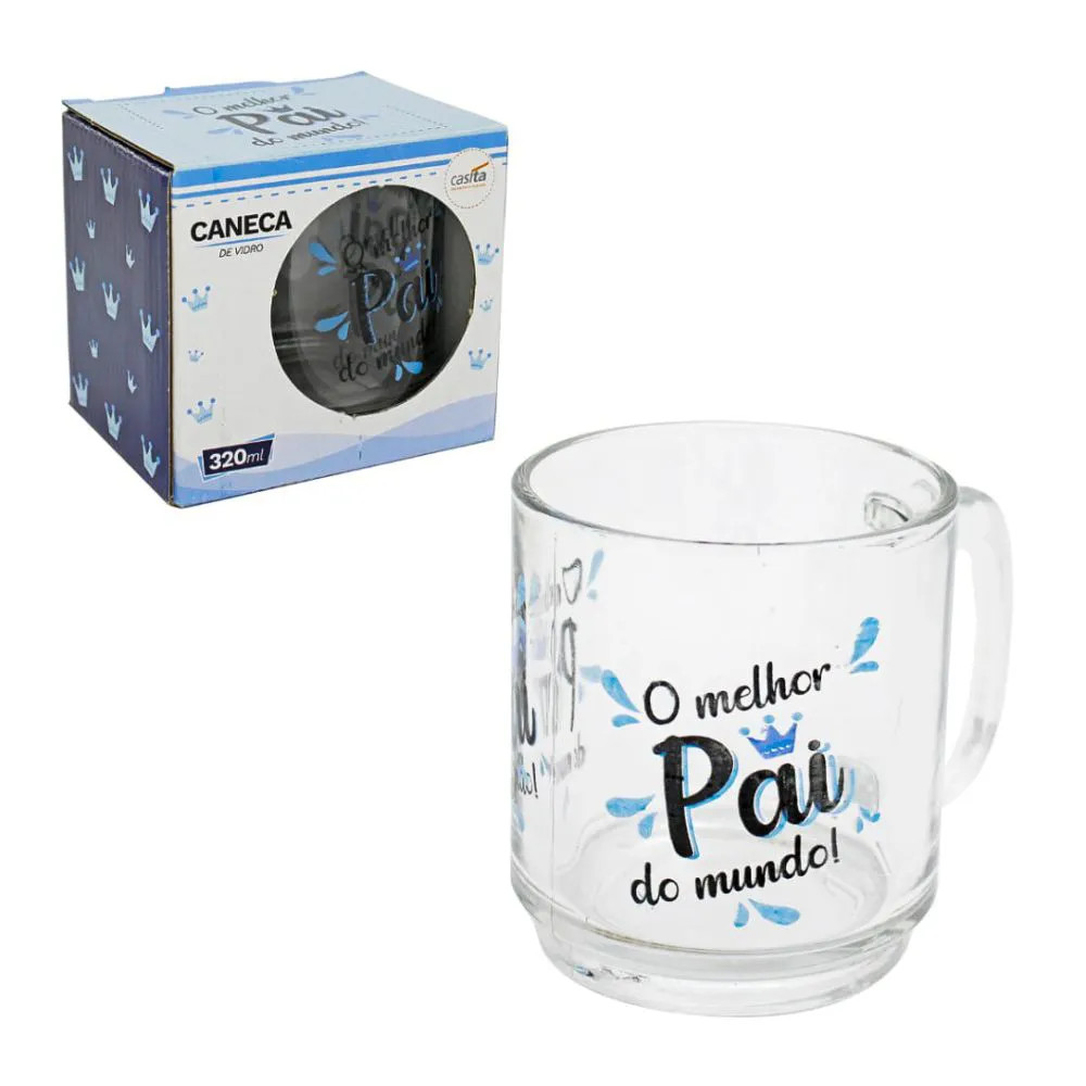 CANECA DE VIDRO PAI 320ML 