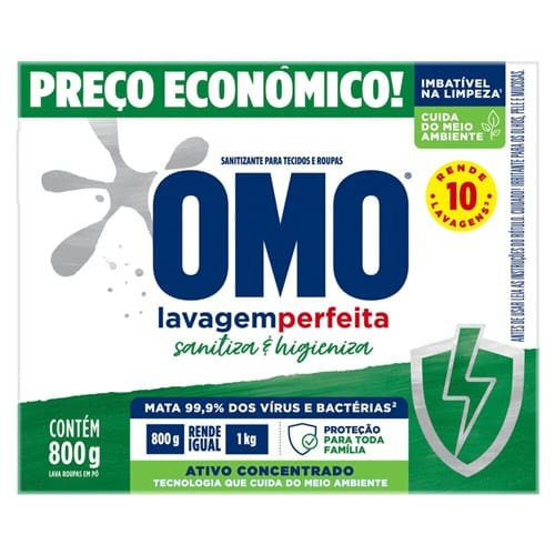 Sabão em Pó Sanitiza e Higieniza Lavame Perfeita Omo 800g