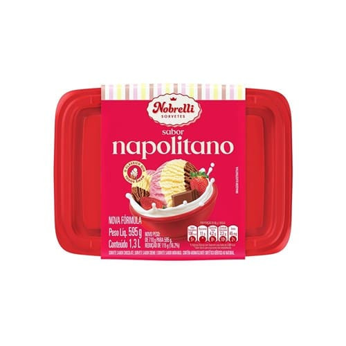 Sorvete Tradicional Napolitano Nobrelli 1,3l