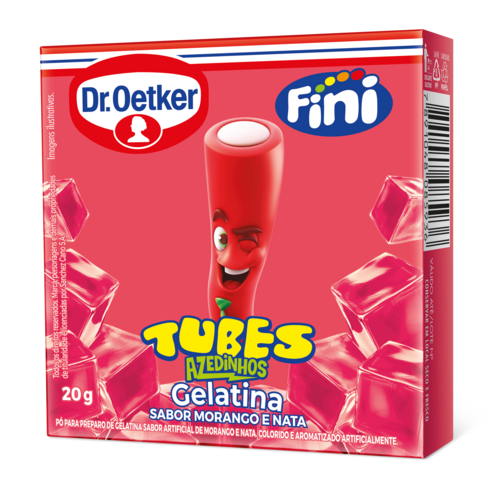 GELATINA DR.OETKER MORANGO AZEDINHO FINI CX20G